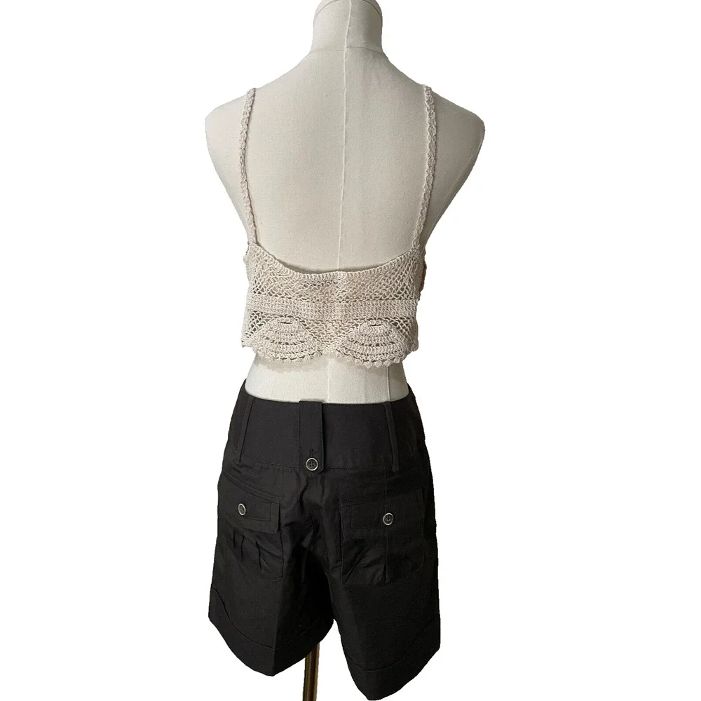 Banana Republic Martin Fit Shorts Brown Womens Tag Size 4 Regular Rolled Cuff